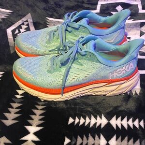 Hoka Women's Aqua and Orange Athletic Shoes